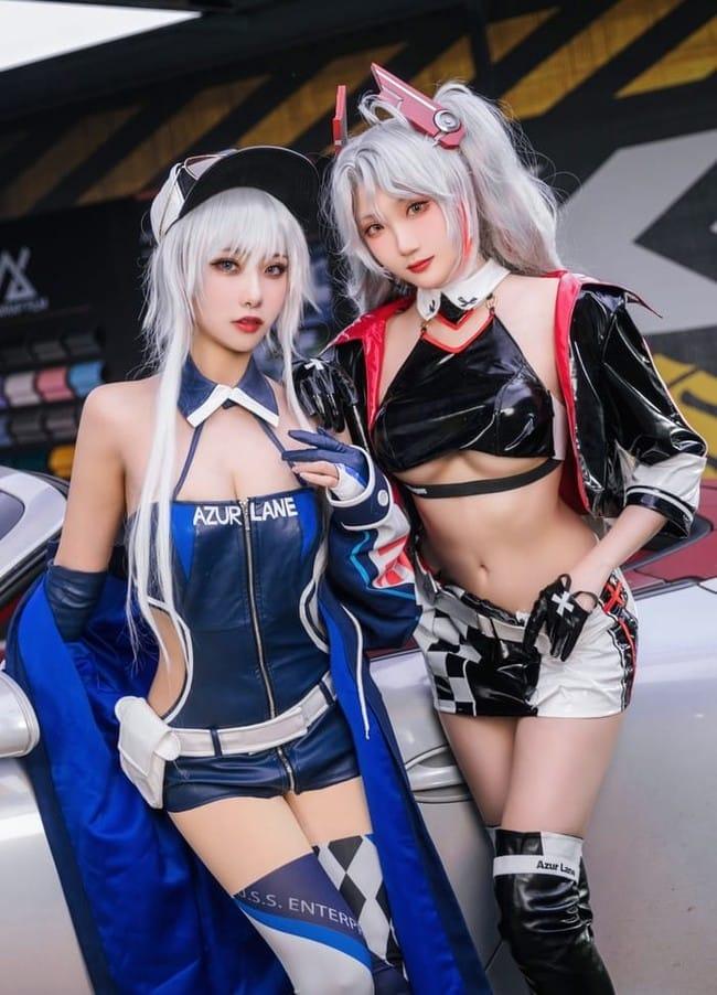 Momoko葵葵 NO.033 &瓜希酱 碧蓝航线 欧根&企业 赛车女郎 [58P-277M]