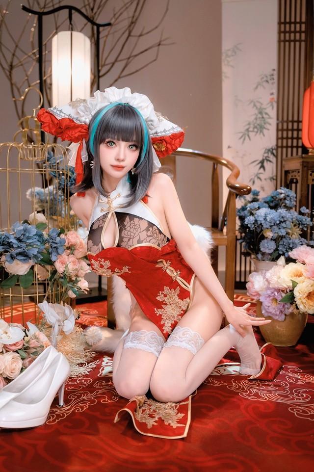 Shika小鹿鹿 – NO.133 碧蓝航线写真本-柴郡新春旗袍[16P-229MB]-2